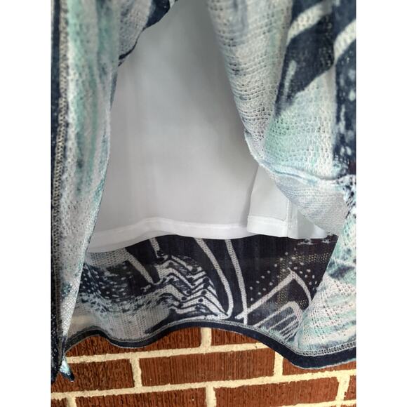 Easywear by Chico’s Blue Lined Mesh Like Tunic 3/4 Sleeves Size 3 (XL) - Picture 4 of 5